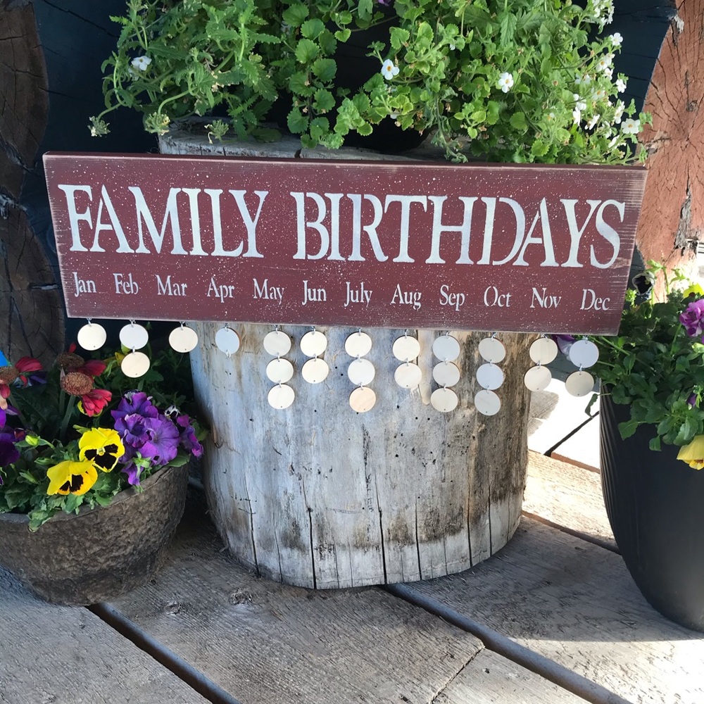 Family Birthday Sign Red